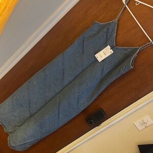 Zara Blue Denim Spaghetti Strap Dress
